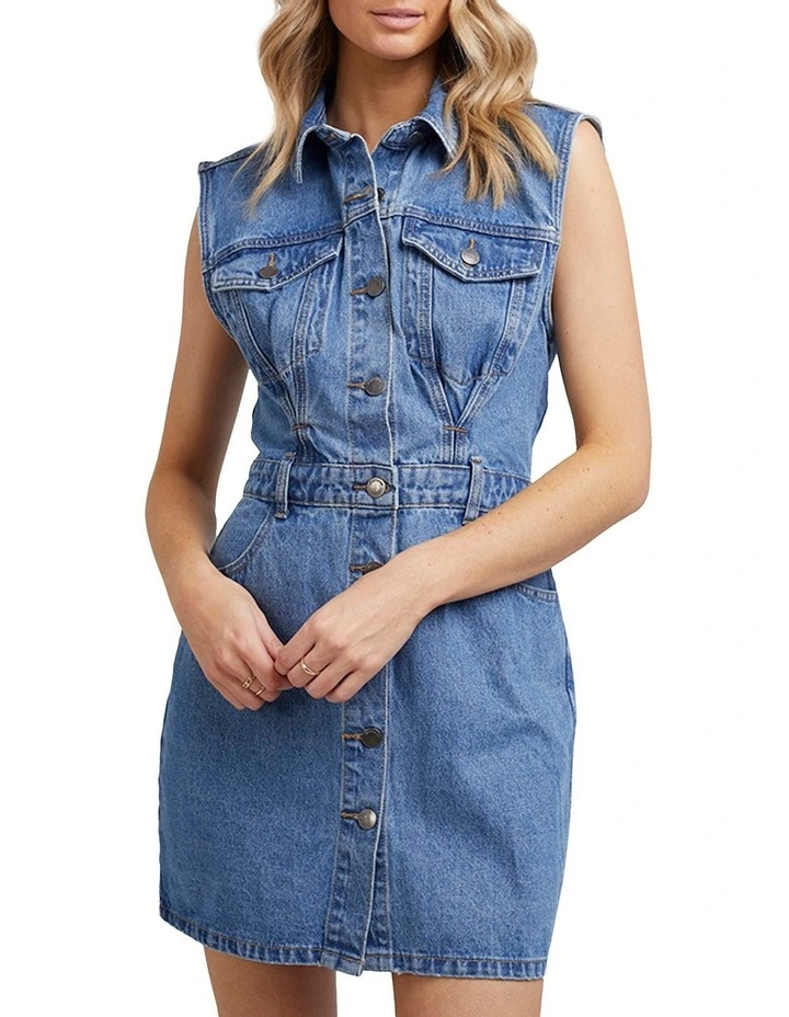 Kennedy Denim Dress in Heritage Blue image 1