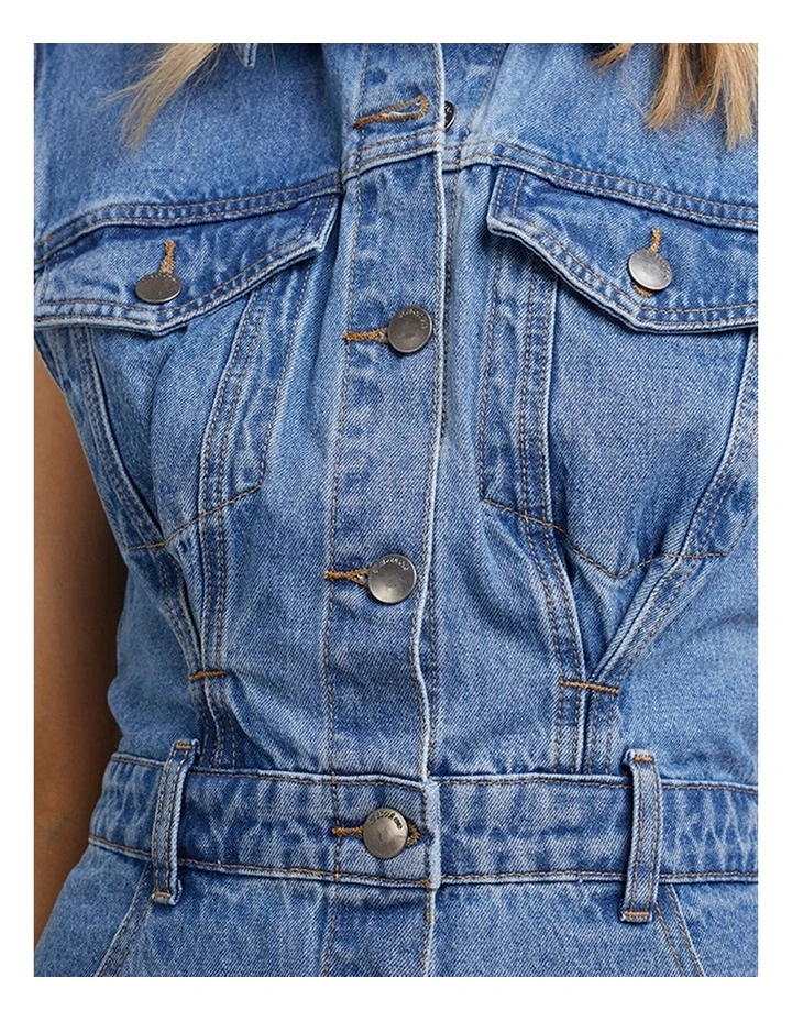 Kennedy Denim Dress in Heritage Blue image 3