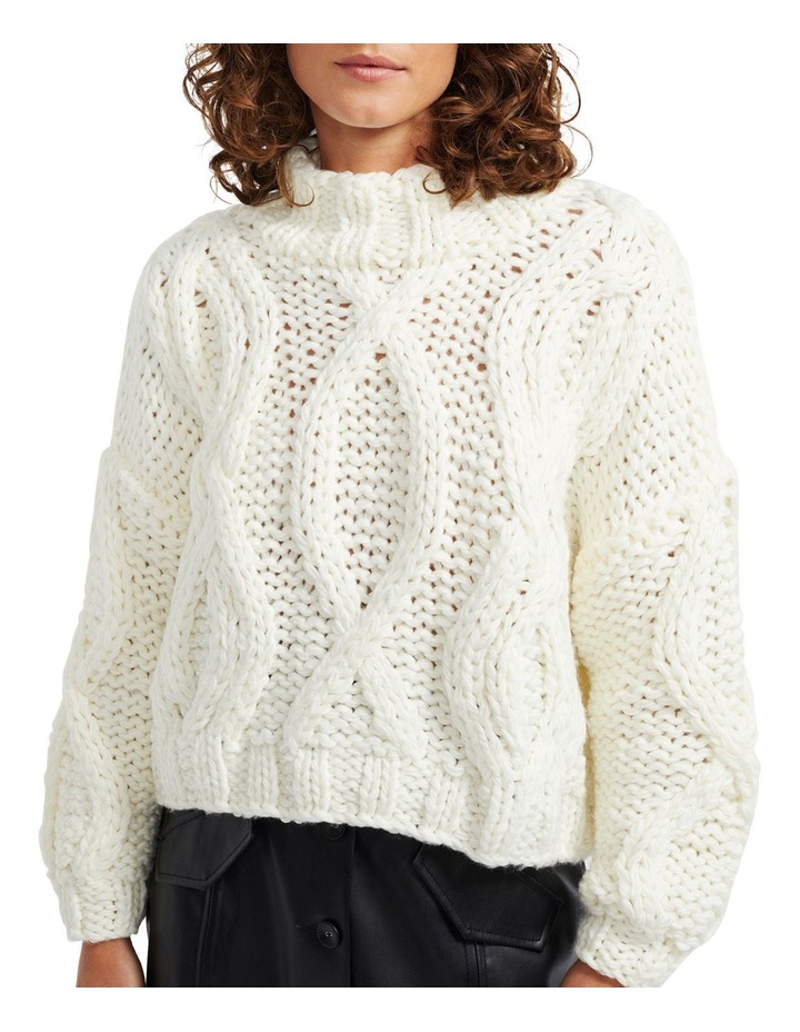 Chunky white knit jumper clearance