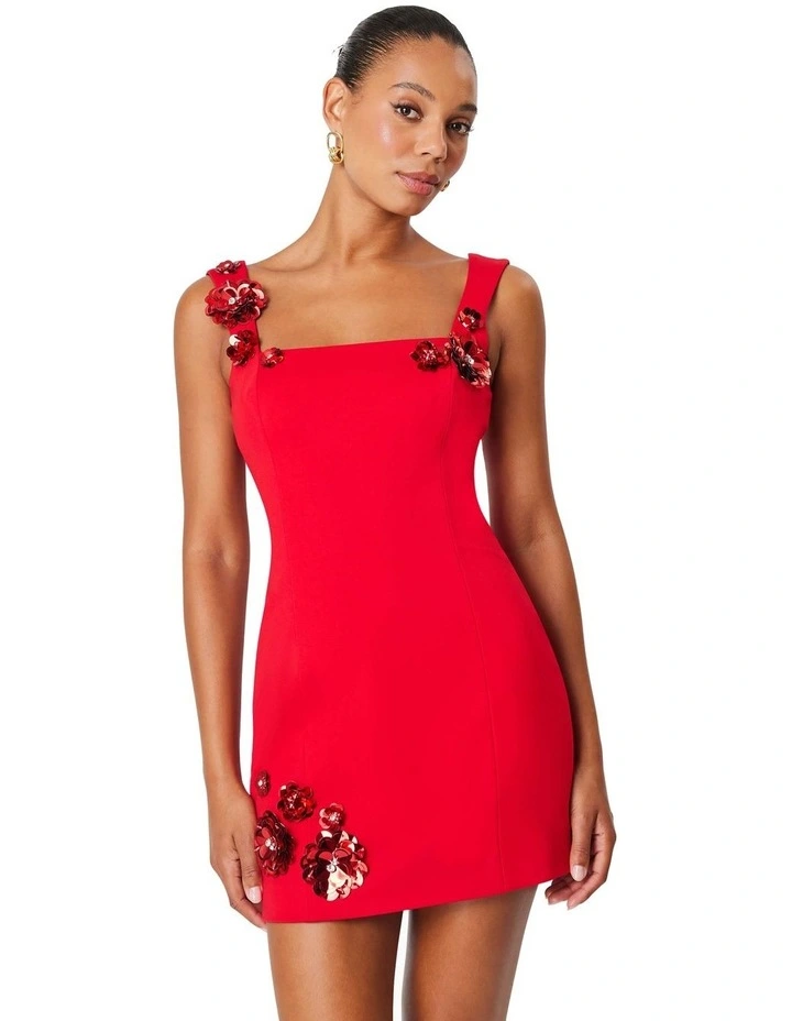 Emma Mini Dress in Red image 5
