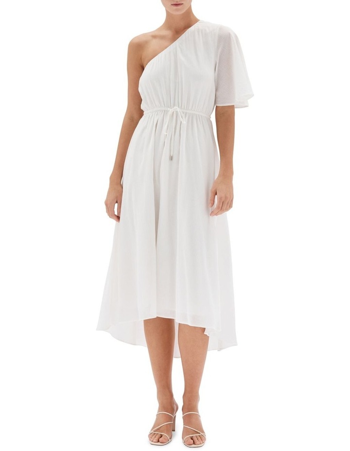 Evie One Shoulder Midi Dress White