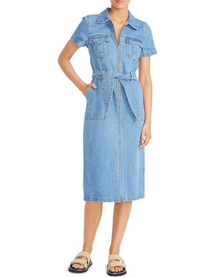 Parker Denim Midi Dress Mid Blue