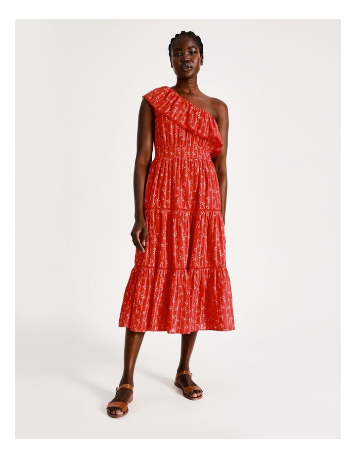 Feel Midi Cotton Dress In Hibiscus