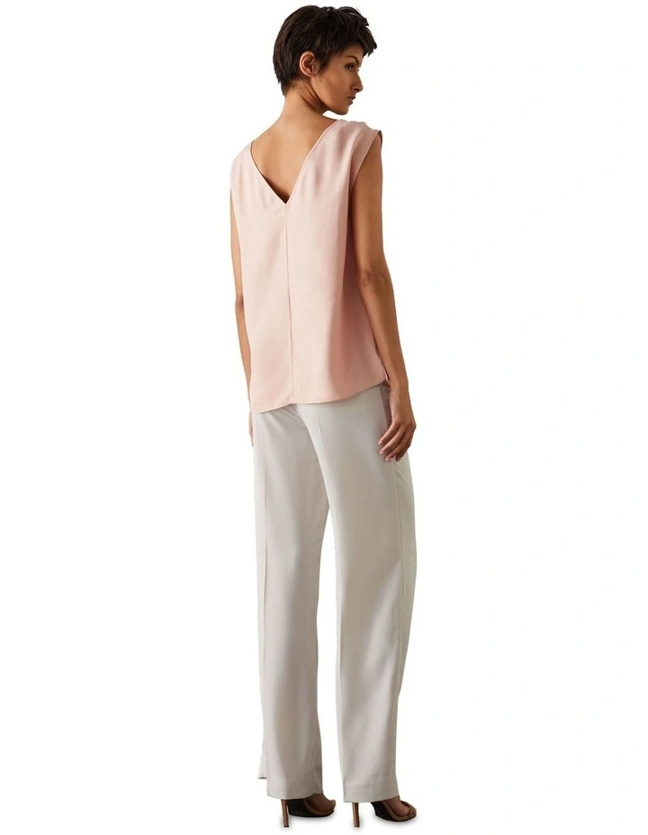 Textured Viscose Open Back Top in Petal Blush image 2