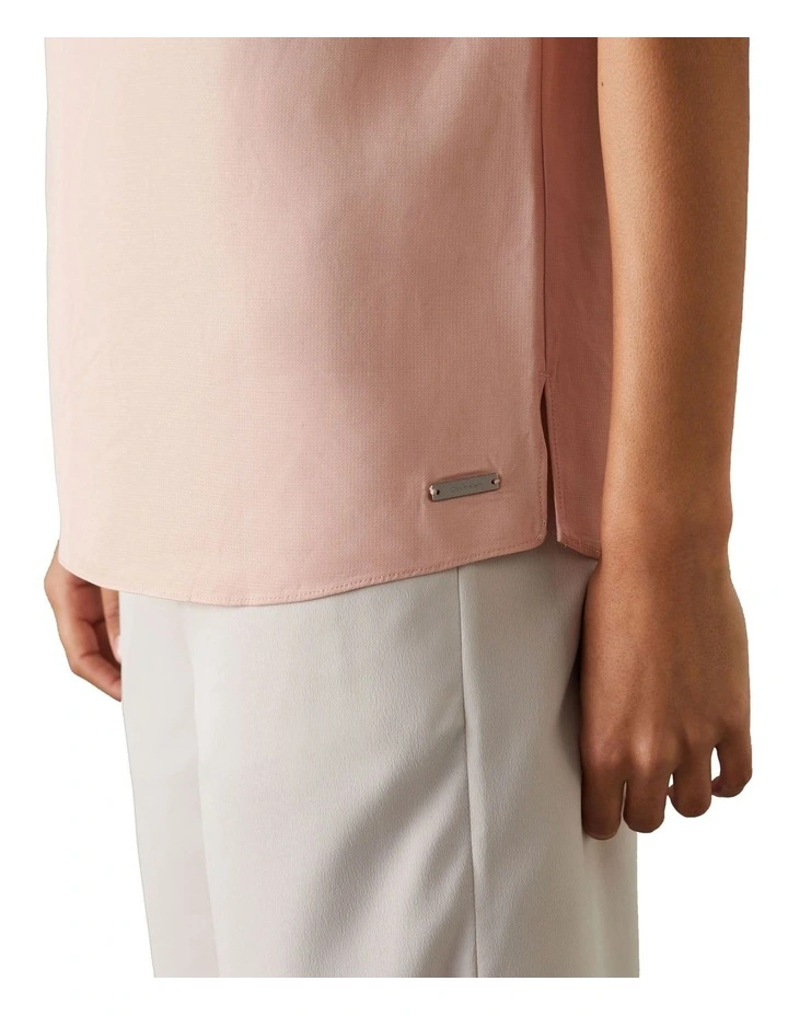 Textured Viscose Open Back Top in Petal Blush image 3