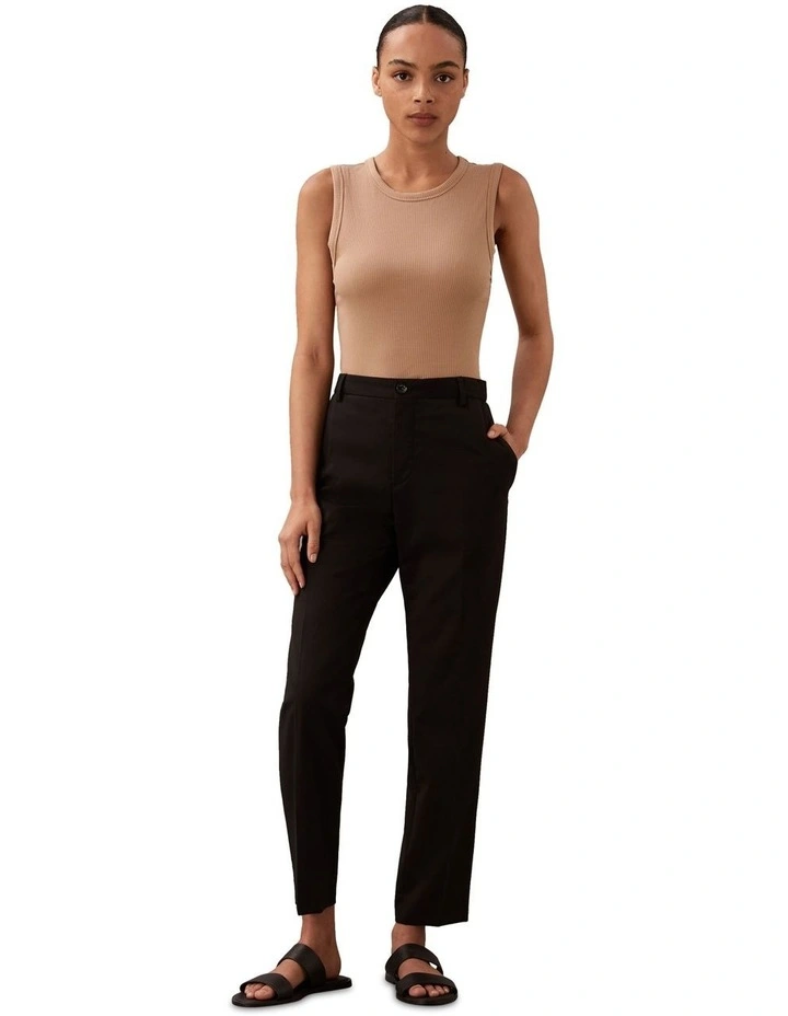 Modal Rib Tank Top in Beige image 4