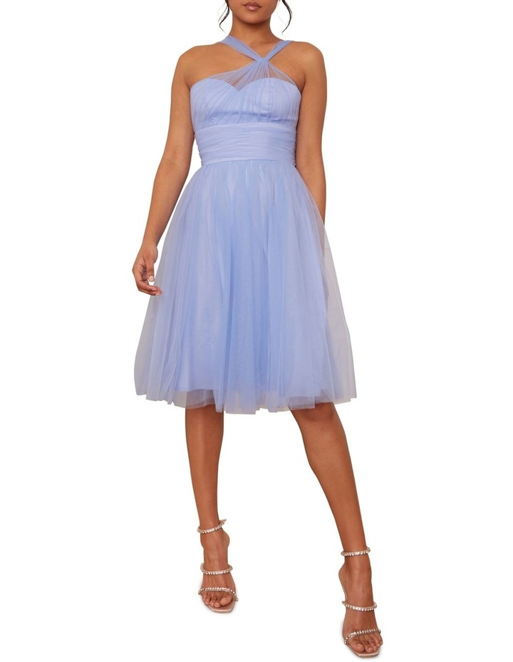 One Shoulder Mesh Midi Dress