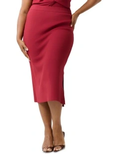 Lyria Knit Skirt in Red