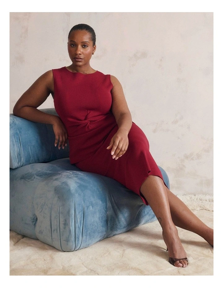 Lyria Knit Skirt in Red image 2