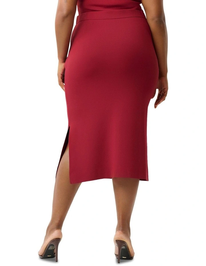 Lyria Knit Skirt in Red image 3