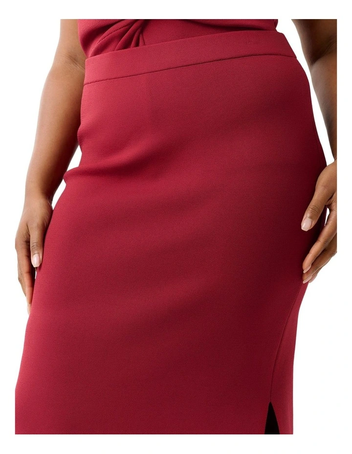 Lyria Knit Skirt in Red image 5