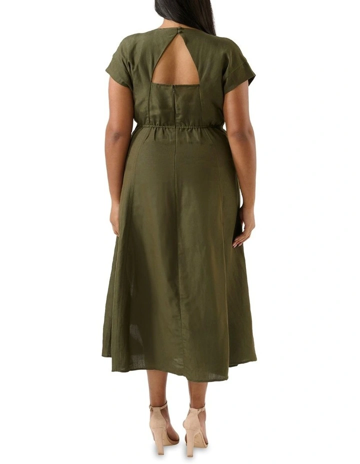 Aubrey V-Neck Dress in Green image 2