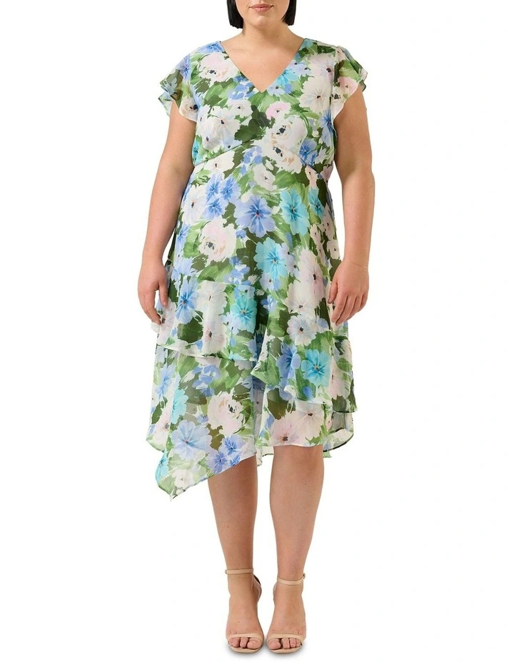 Aqua Dress in Print image 1