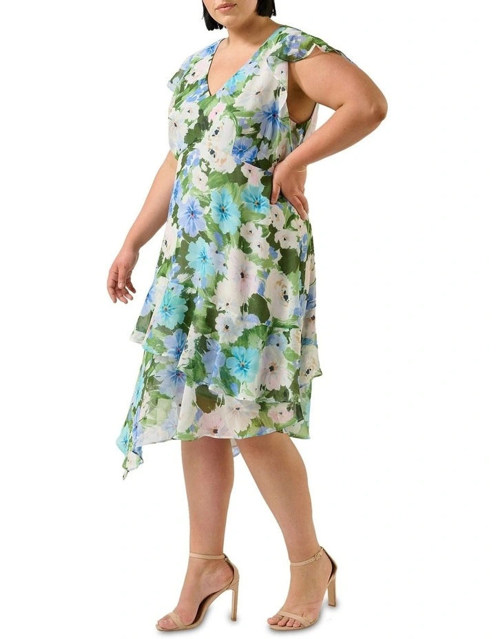 Aqua Dress in Print image 3