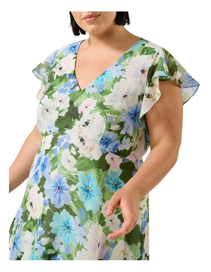 Aqua Dress in Print image 4