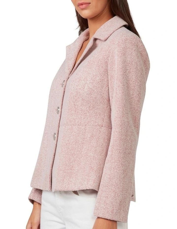 Cropped Floater Jacket in Pink image 3