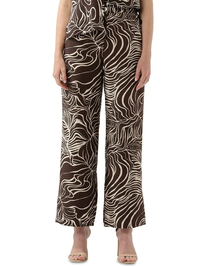 Palm Paradise Pant in Chocolate/Cream image 1