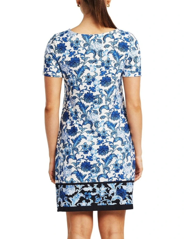 Nizza Tunic Dress in Milk/Azure image 3