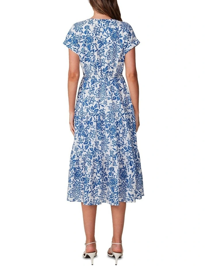 Cote Dazur Midi Dress in Milk/Azure image 2