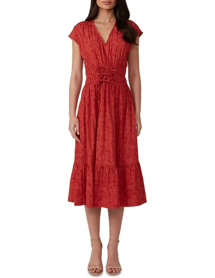 Crimson Charm Dress in Orange image 1