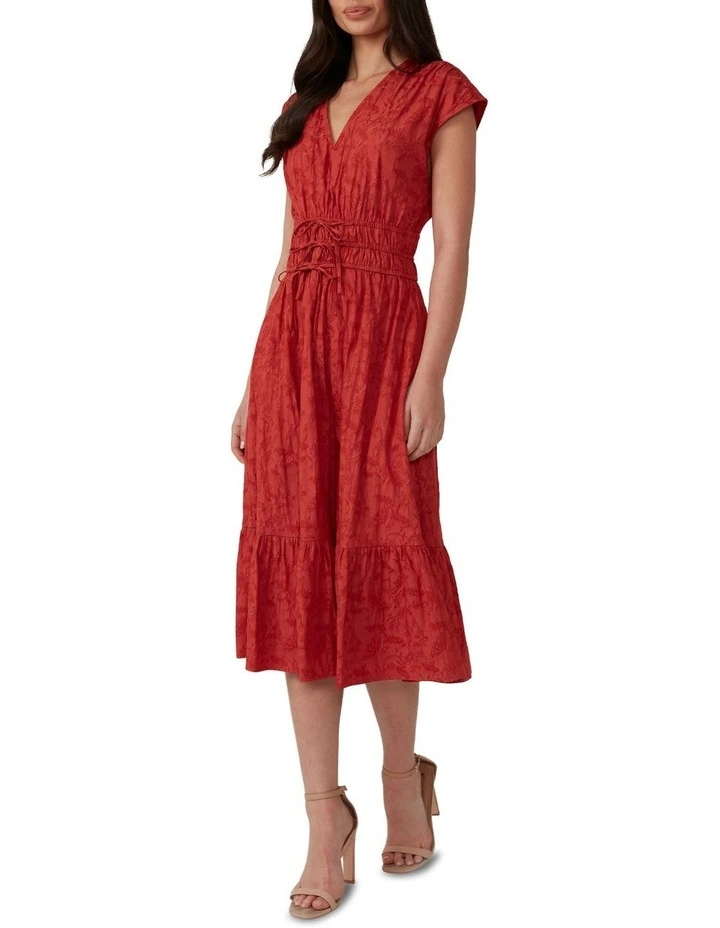 Crimson Charm Dress in Orange image 3