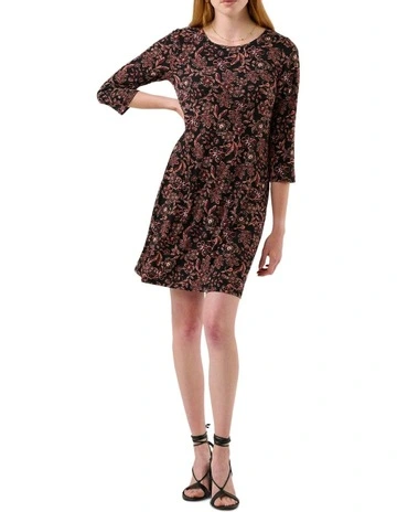 Petalyn Tunic in Black/Red