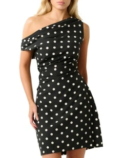 Polka Dress in Black/Vanilla