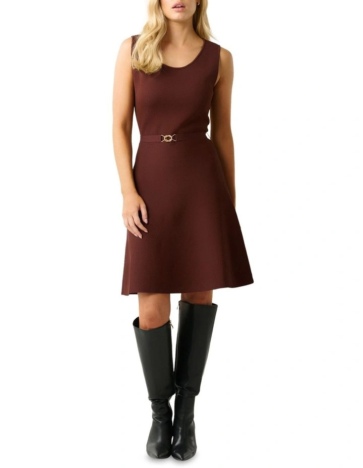 Solace Knit Dress in Chocolate image 1