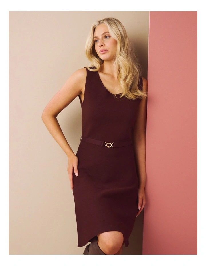 Solace Knit Dress in Chocolate image 2