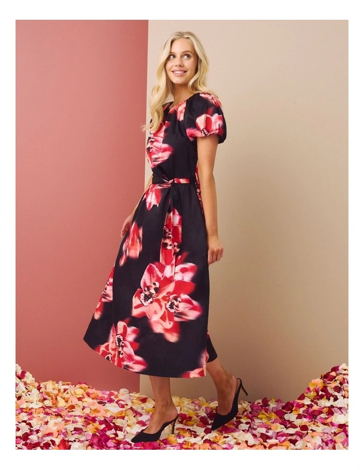 Flamingo Cattleya Dress in Black/Rose kiss image 2