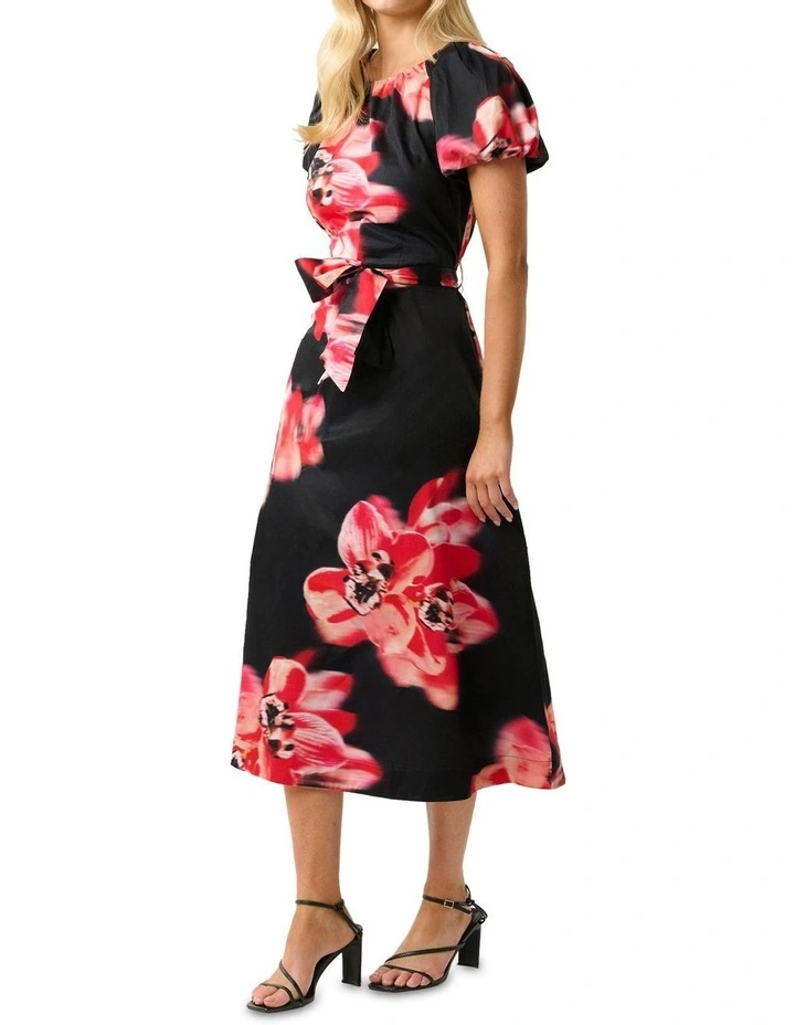 Flamingo Cattleya Dress in Black/Rose kiss image 4