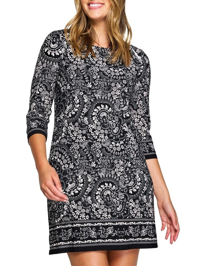 Ohia Flower Turtle Bay Tunic - Black/Red
