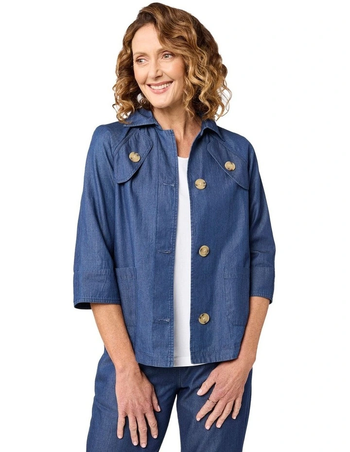 Nashville 3/4 Sleeve Jacket in Denim image 1