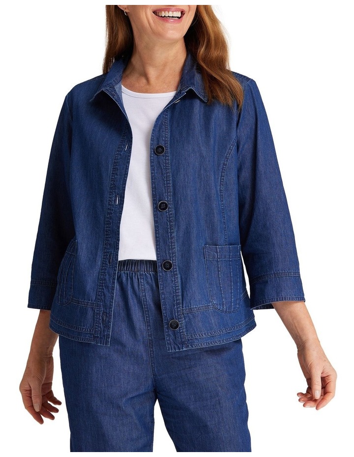 Nashville 3/4 Sleeve Jacket in Blue