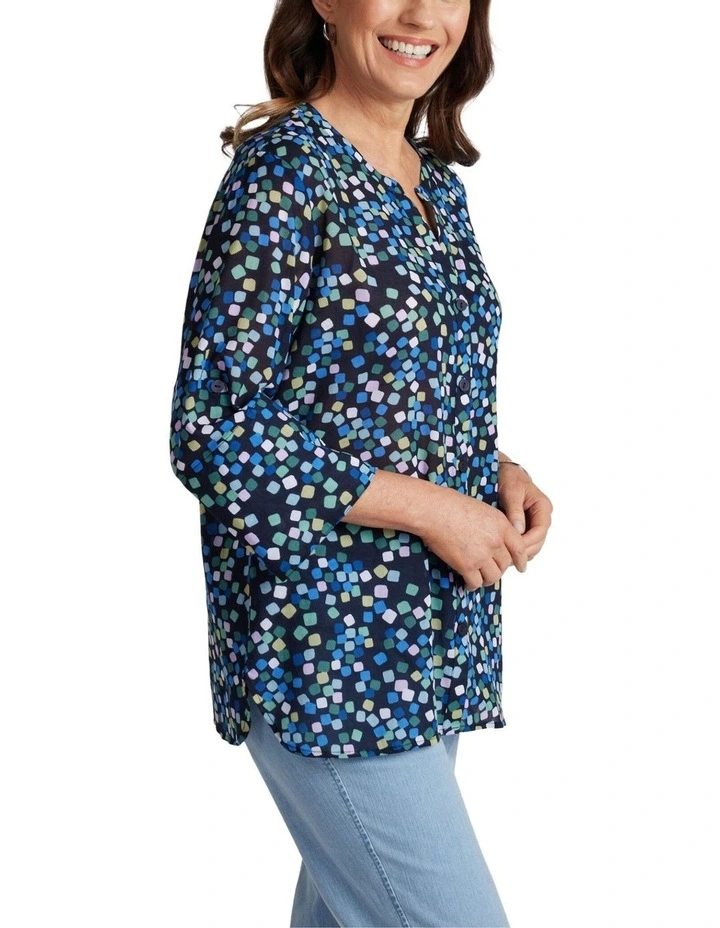 Black Pepper Inna 3/4 Sleeve Top in Ink MYER