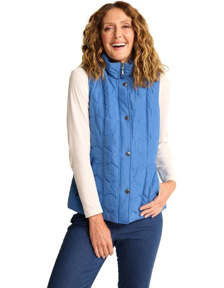 Empress Madden Quilt Vest in Blue image 1