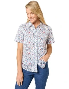 Rosy Short Sleeve Shirt in Blue
