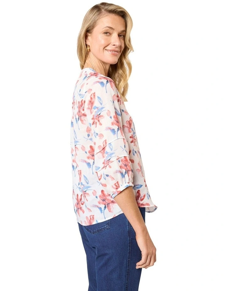 Kirrie 3/4 Sleeve Shirt in Multi image 2
