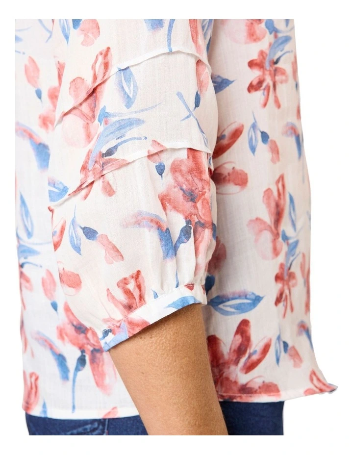Kirrie 3/4 Sleeve Shirt in Multi image 3