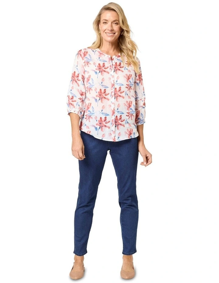 Kirrie 3/4 Sleeve Shirt in Multi image 4