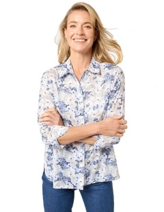 Kaitlin 3/4 Sleeve Shirt in Green