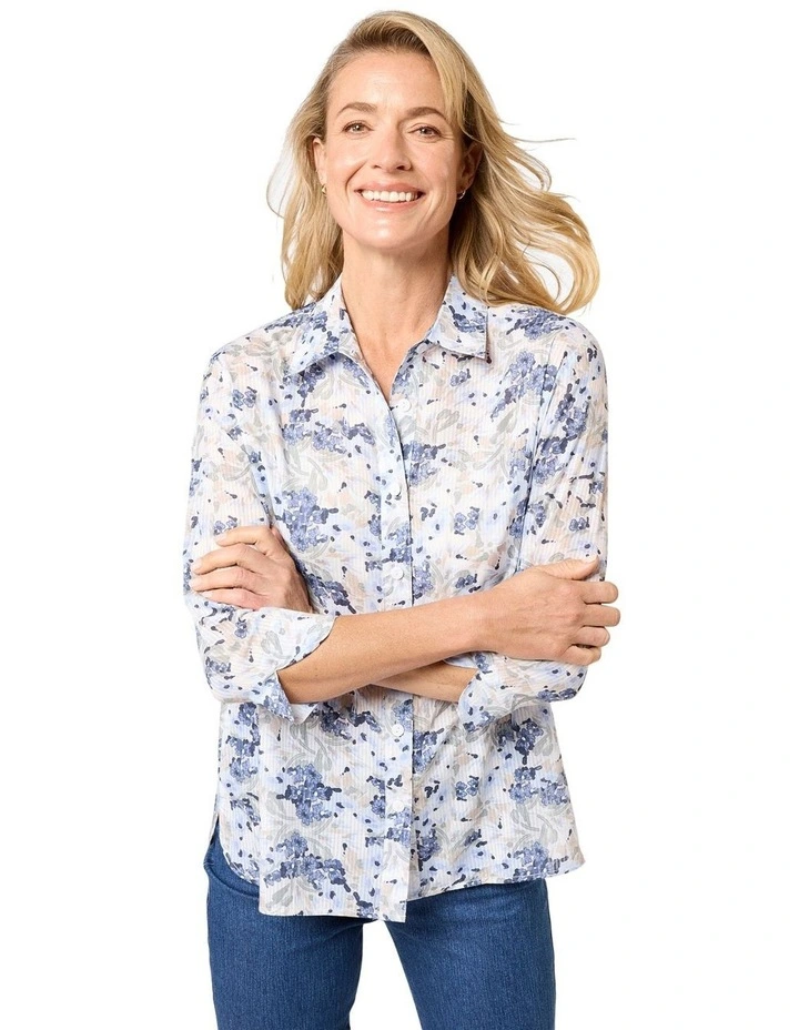 Kaitlin 3/4 Sleeve Shirt in Green image 1