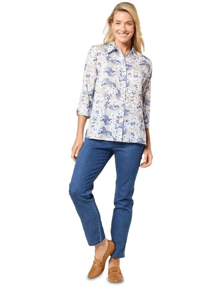 Kaitlin 3/4 Sleeve Shirt in Green image 3