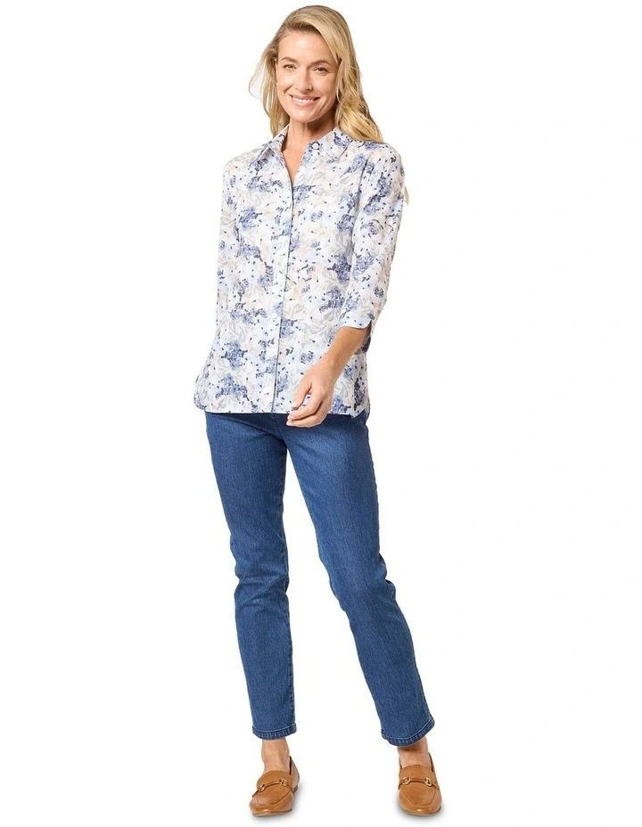 Kaitlin 3/4 Sleeve Shirt in Green image 4