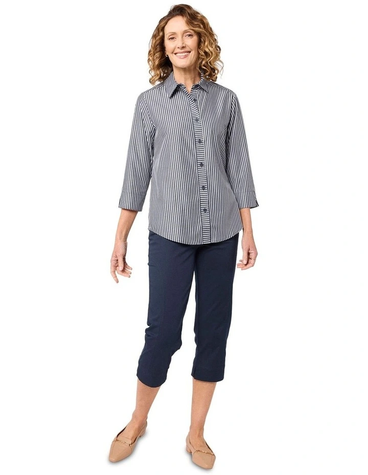 Melika 3/4 Sleeve Shirt in Blue image 4