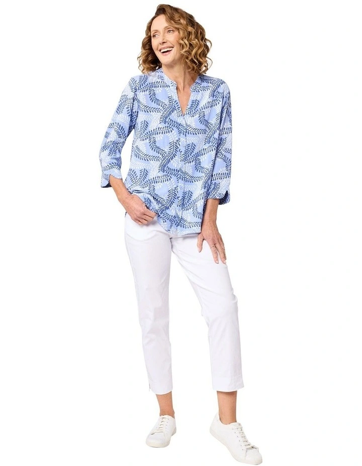 Allira 3/4 Sleeve Shirt in Blue image 4
