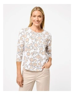 Brydie 3/4 Sleeve Top in Multi
