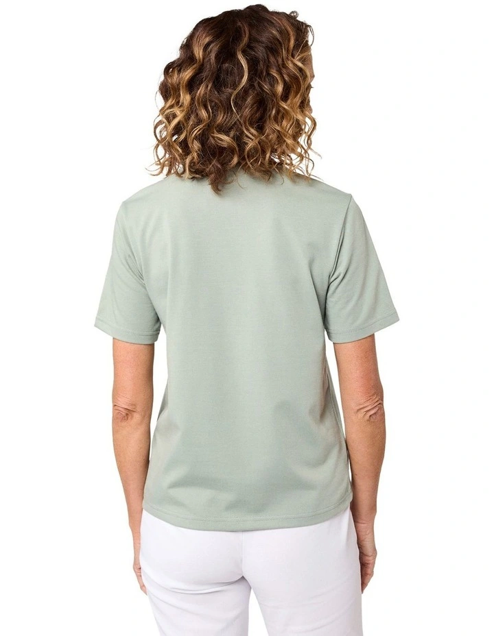 Kinnersly Scoop Neck Tee in Green image 2