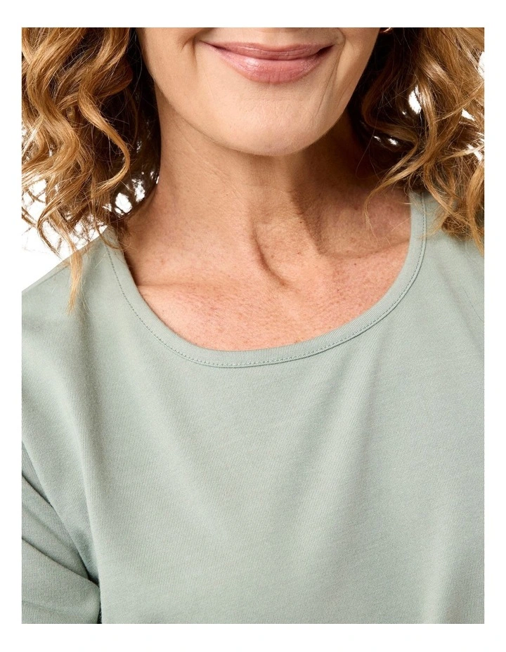 Kinnersly Scoop Neck Tee in Green image 3