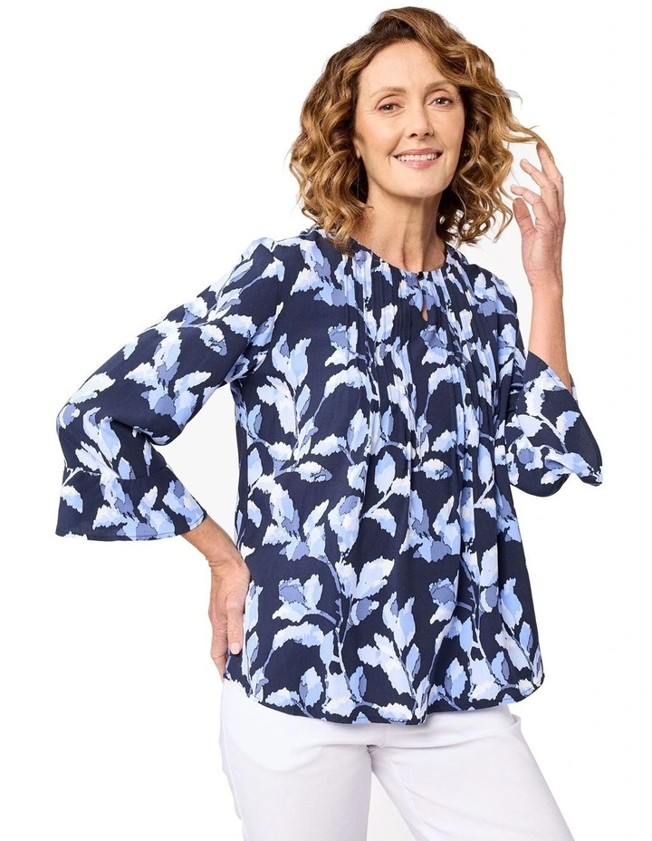 Brittany 3/4 Sleeve Shirt in Blue image 1